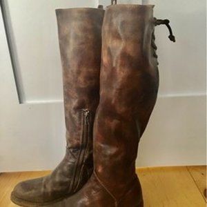 BED STU Tall Leather Lace Back Boots size 8.5